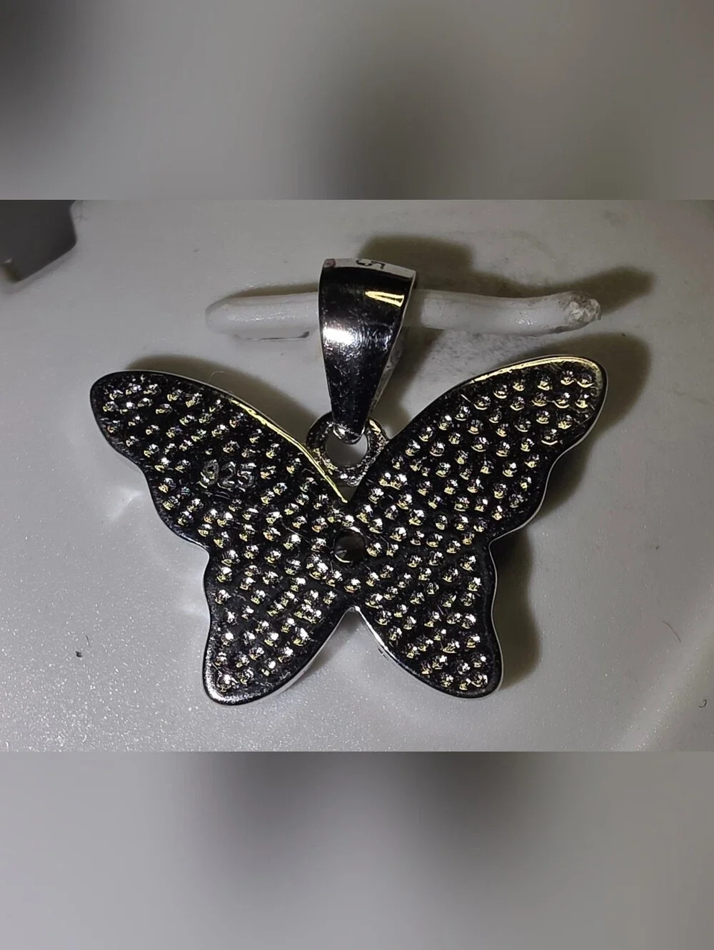 Blue Opal Butterfly Pendant - Sterling Silver